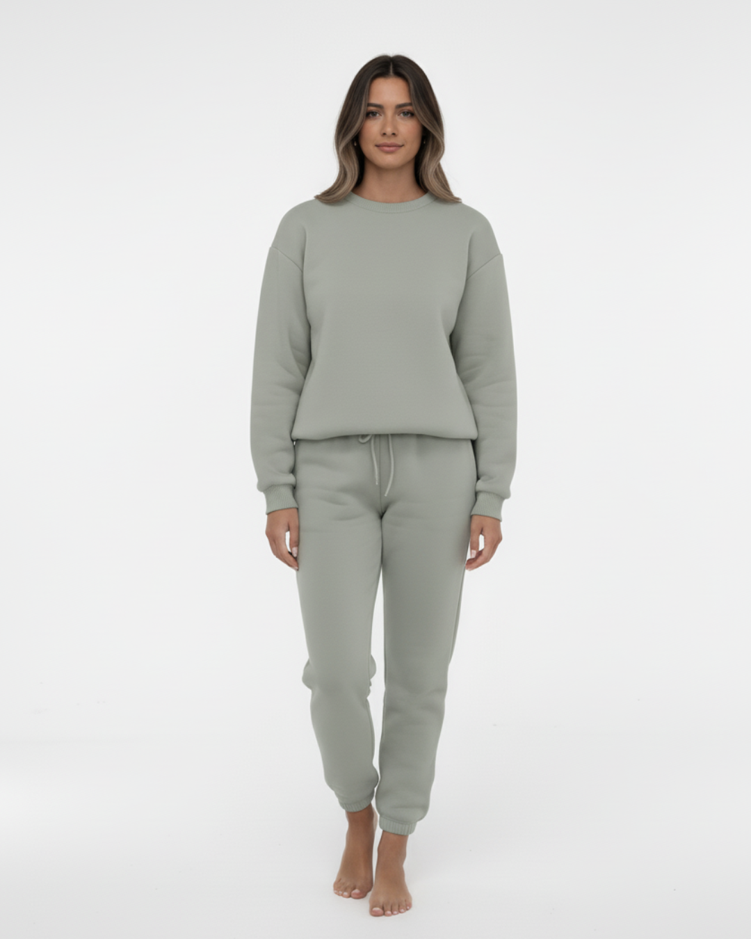 Women’s Olive Green Jogger Set – Two Piece Loungewear Outfit