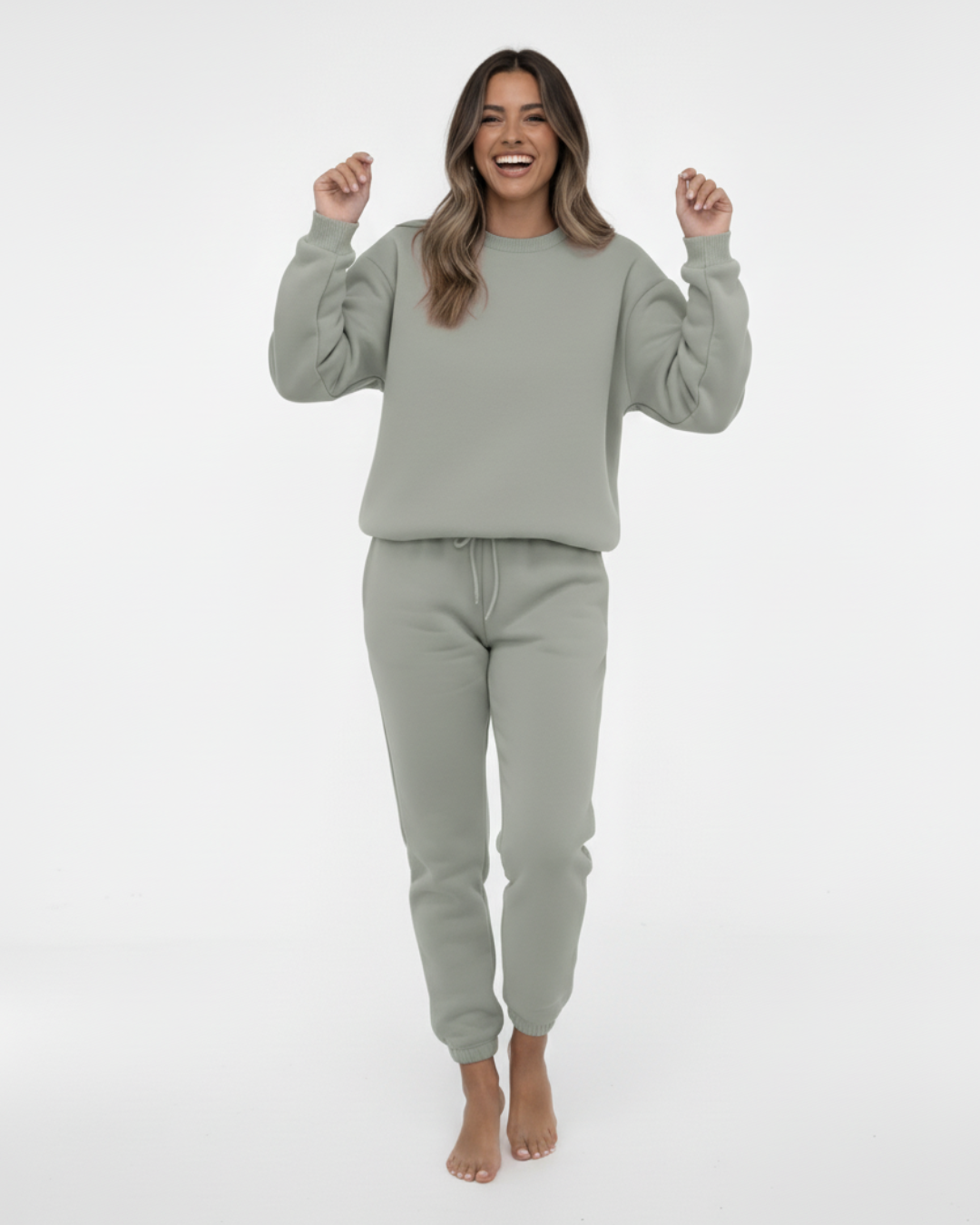 Women’s Olive Green Jogger Set – Two Piece Loungewear Outfit