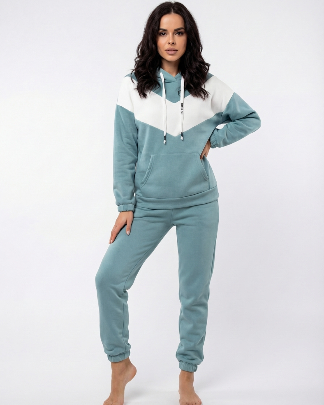 Women’s Premium Two-Piece Tracksuit – Cotton Sports Hoodie and Jogging Suit Set