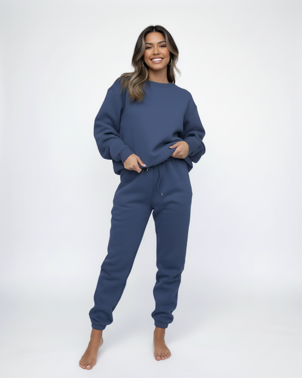 Women’s Navy Blue Jogger Set – Two Piece Lounge Tracksuit