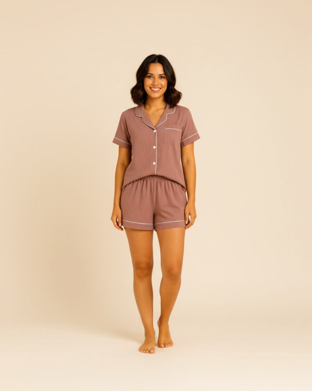 Women's Shorts and Top Pyjama Set - lightweight PJ set for sleepwear and lounging
