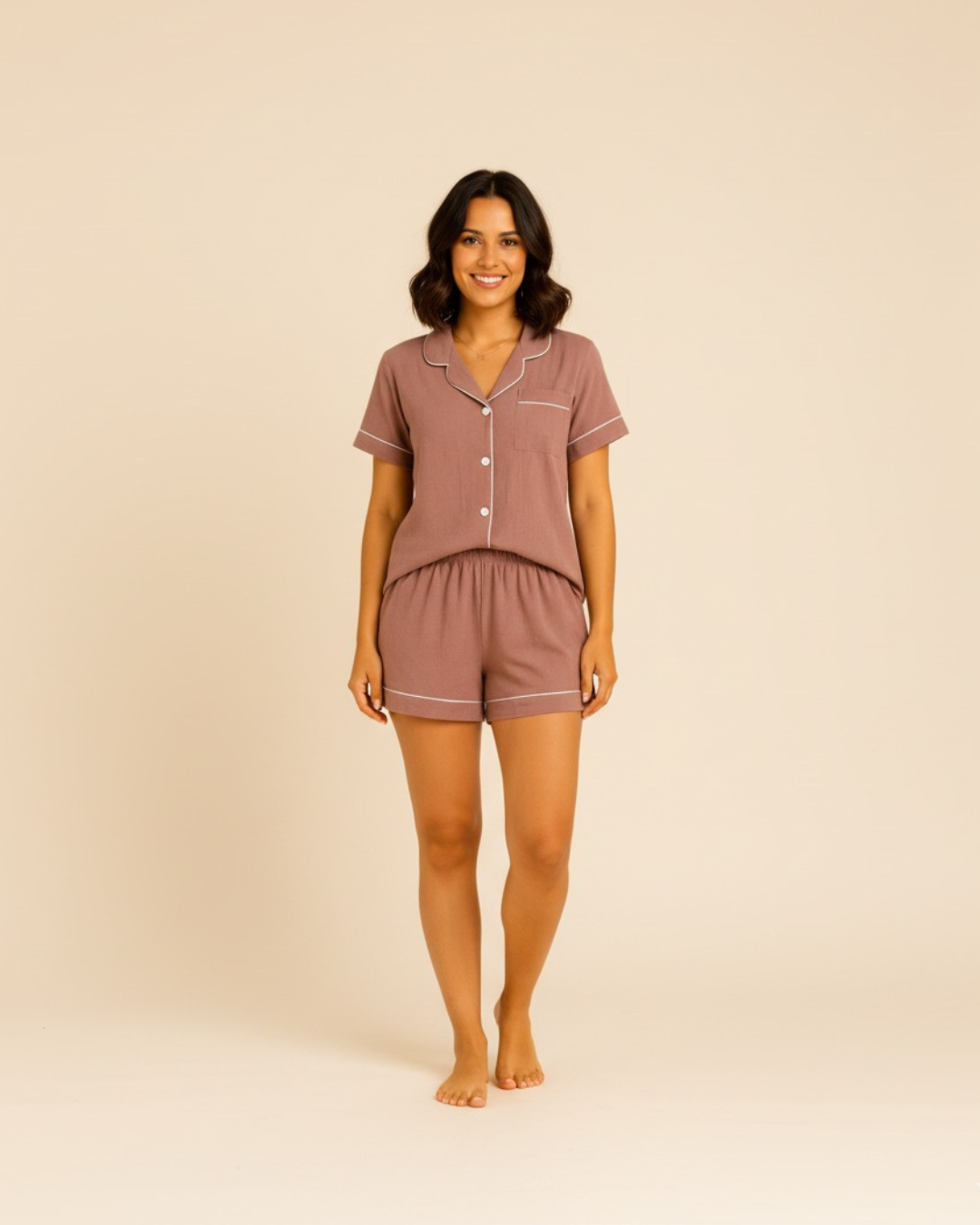 Women's Shorts and Top Pyjama Set - lightweight PJ set for sleepwear and lounging