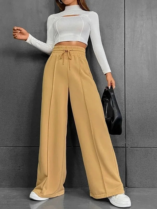 Women’s Relaxed Wide-Leg Lounge Trousers – Casual Comfort Lounge Pants
