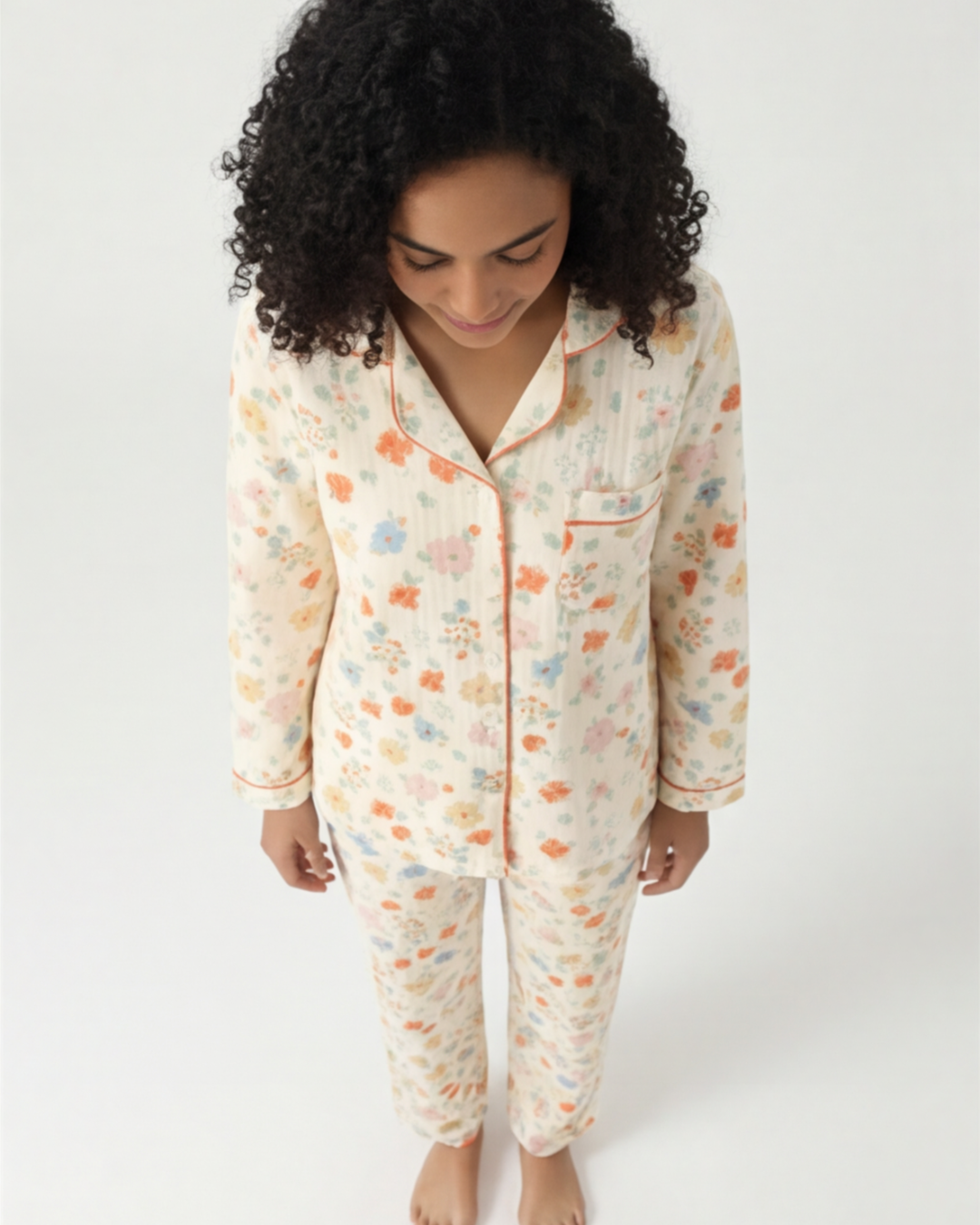 Women’s Quilted Three-Layer Pajamas – Warm Loose Lapel Homewear
