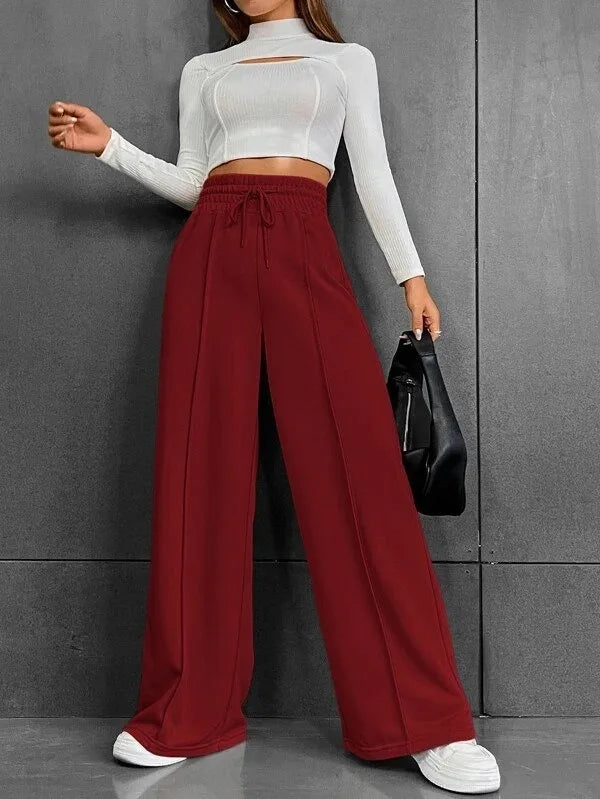 Women’s Relaxed Wide-Leg Lounge Trousers – Casual Comfort Lounge Pants