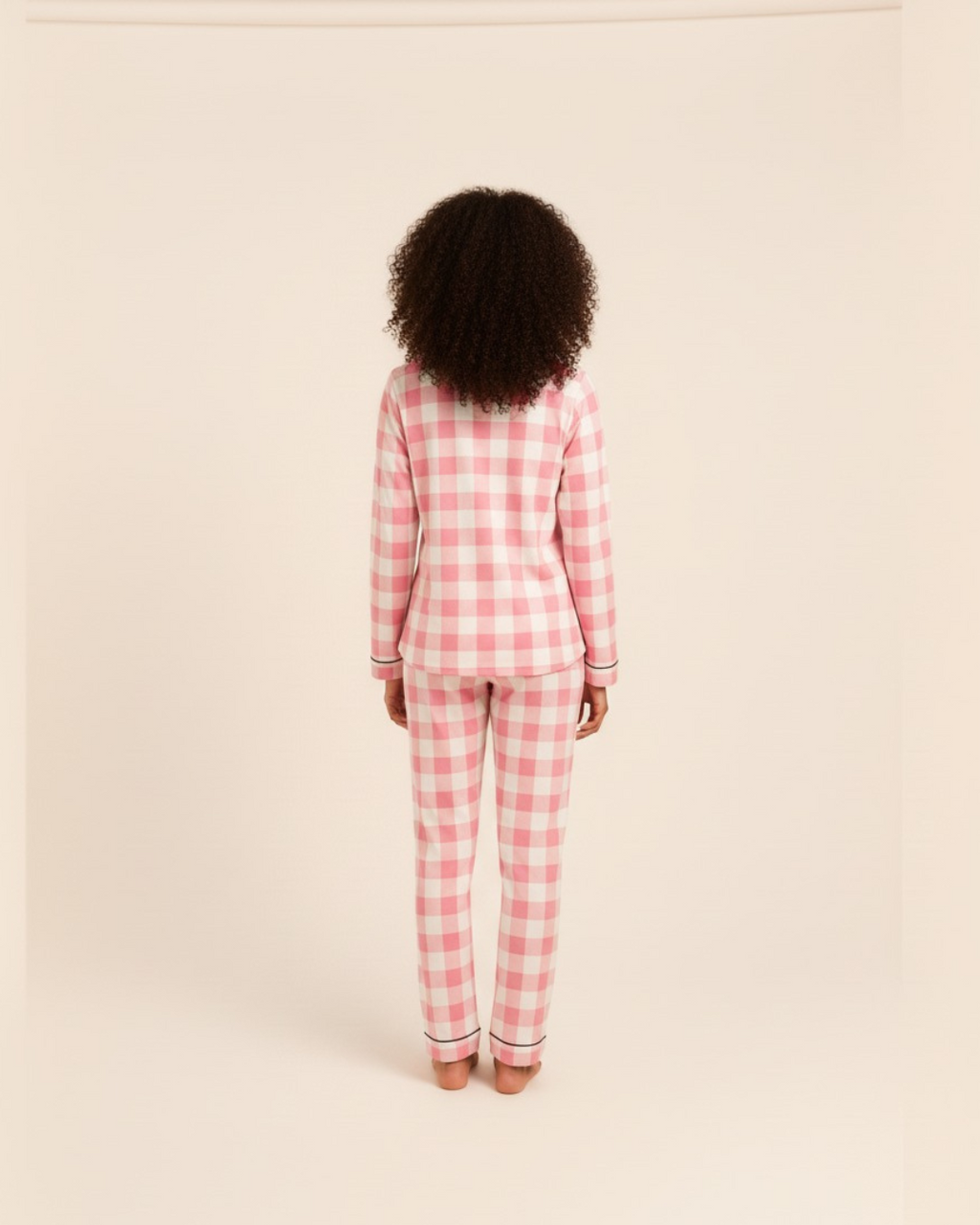 Women’s Plaid Pajama Set – Long Sleeve Button Down Top and Pants