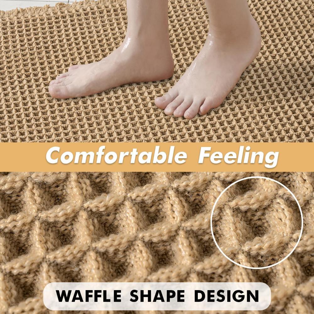 Waffle-textured Bath Mat with Ultimate Comfort & Absorption