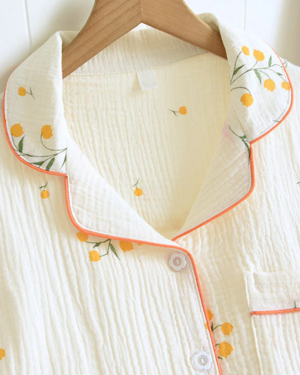 Women’s Comfortable Cotton Pajama Set – Fruit Print Shorts and Top