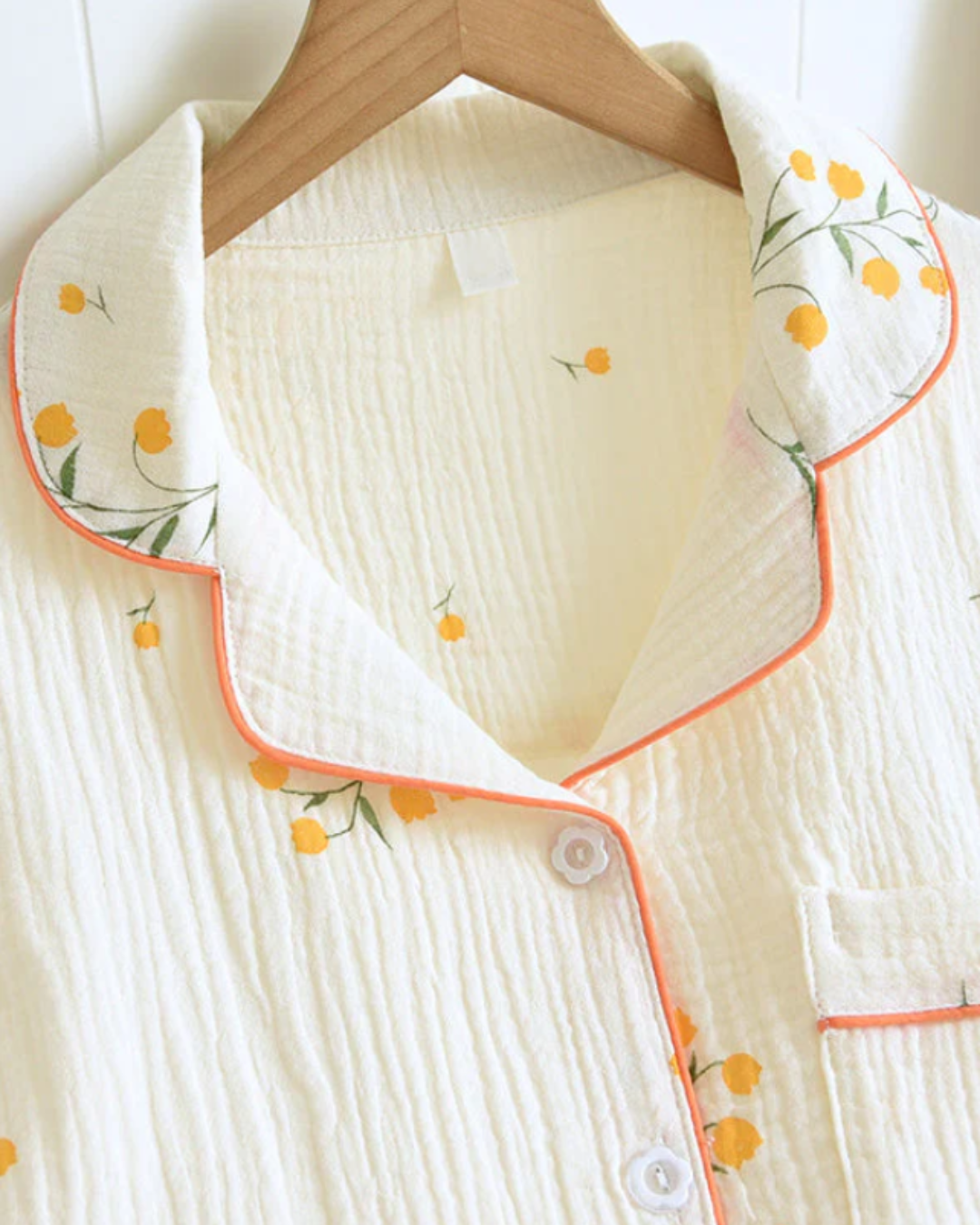 Women’s Comfortable Cotton Pajama Set – Fruit Print Shorts and Top