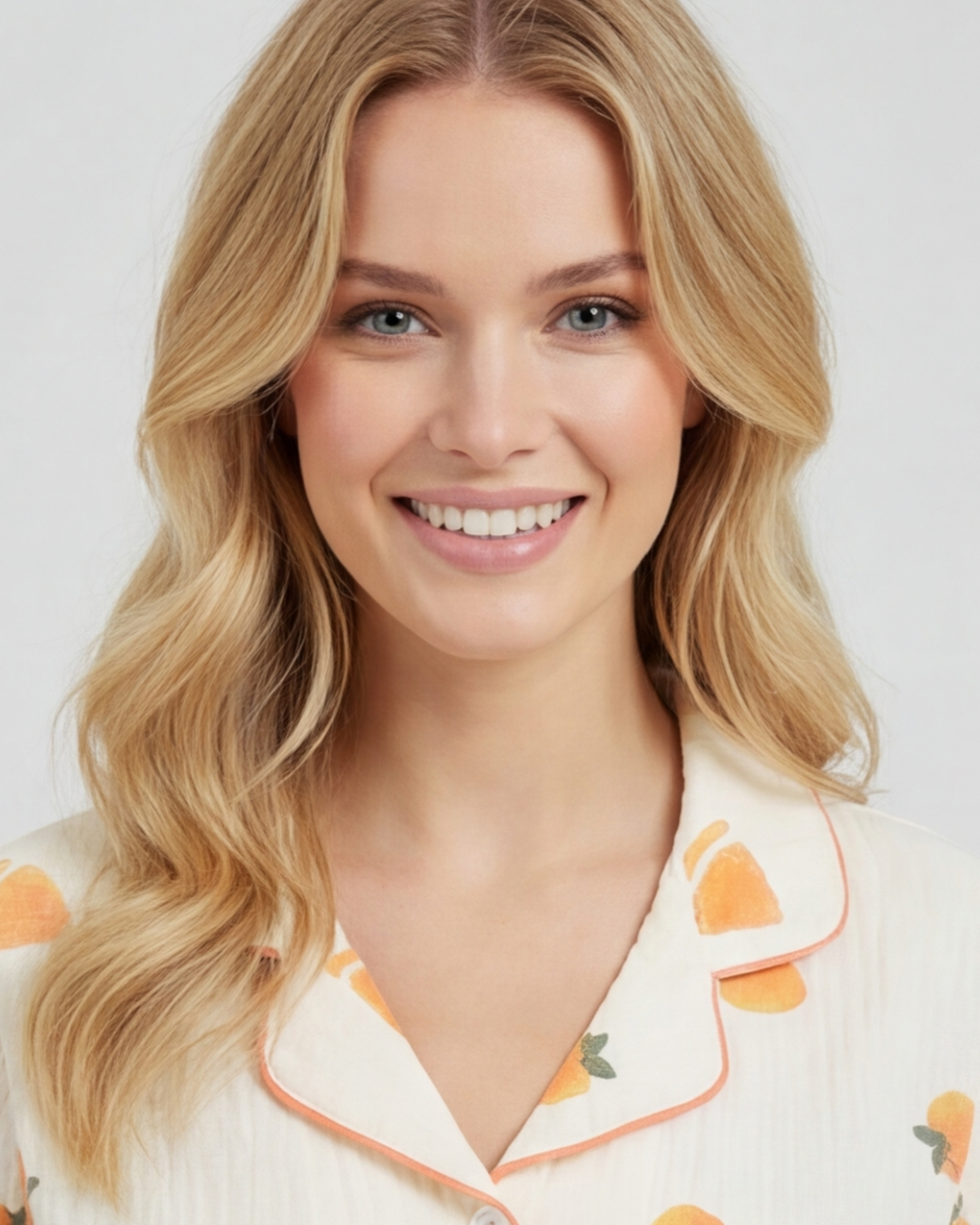 Women’s Comfortable Cotton Pajama Set – Fruit Print Shorts and Top