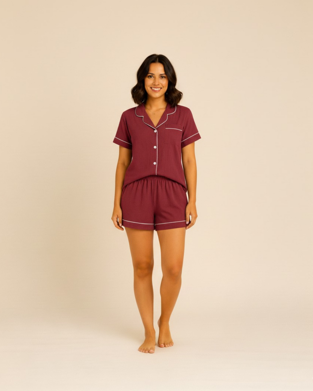 Women's Shorts and Top Pyjama Set - lightweight PJ set for sleepwear and lounging