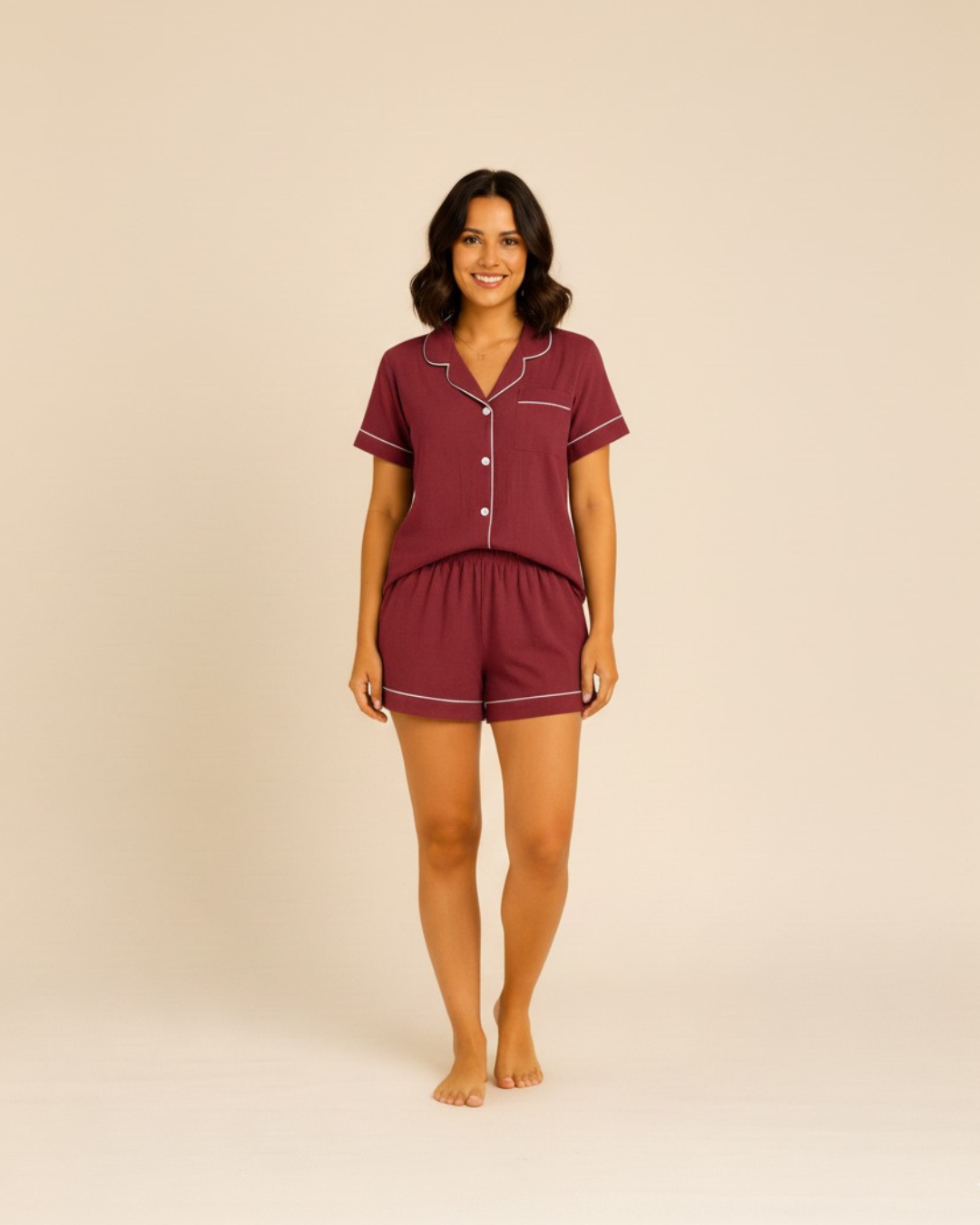 Women's Shorts and Top Pyjama Set - lightweight PJ set for sleepwear and lounging