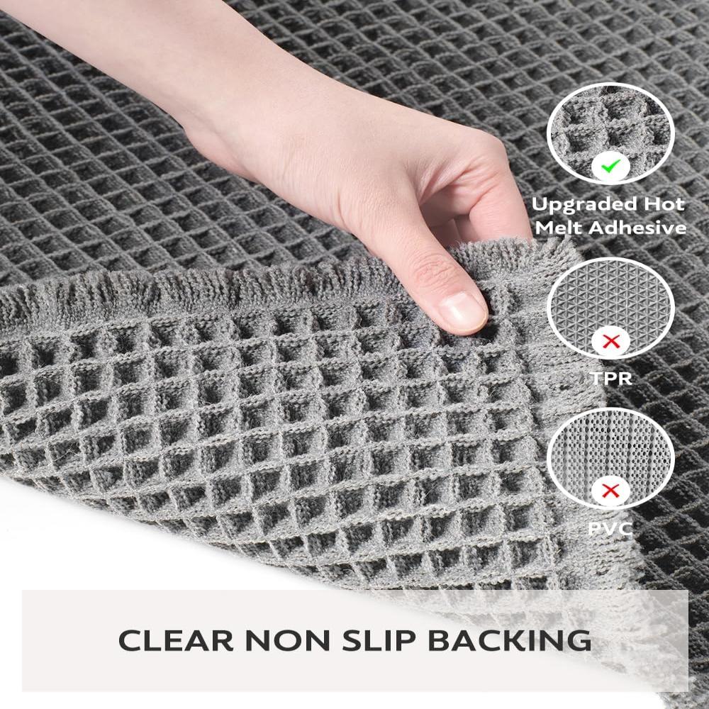 Waffle-textured Bath Mat with Ultimate Comfort & Absorption