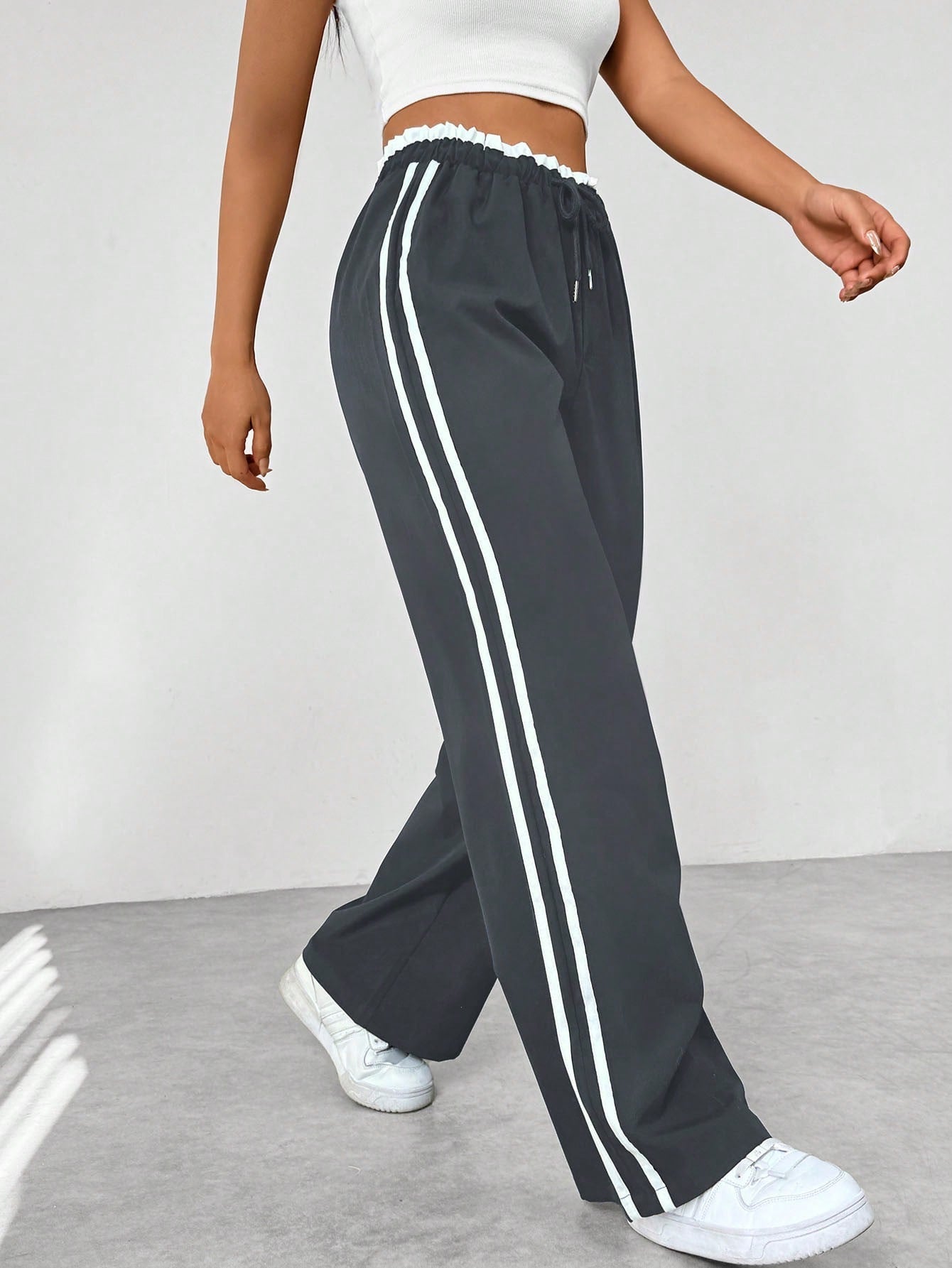 Trendy Sporty Wide-Leg Pants
