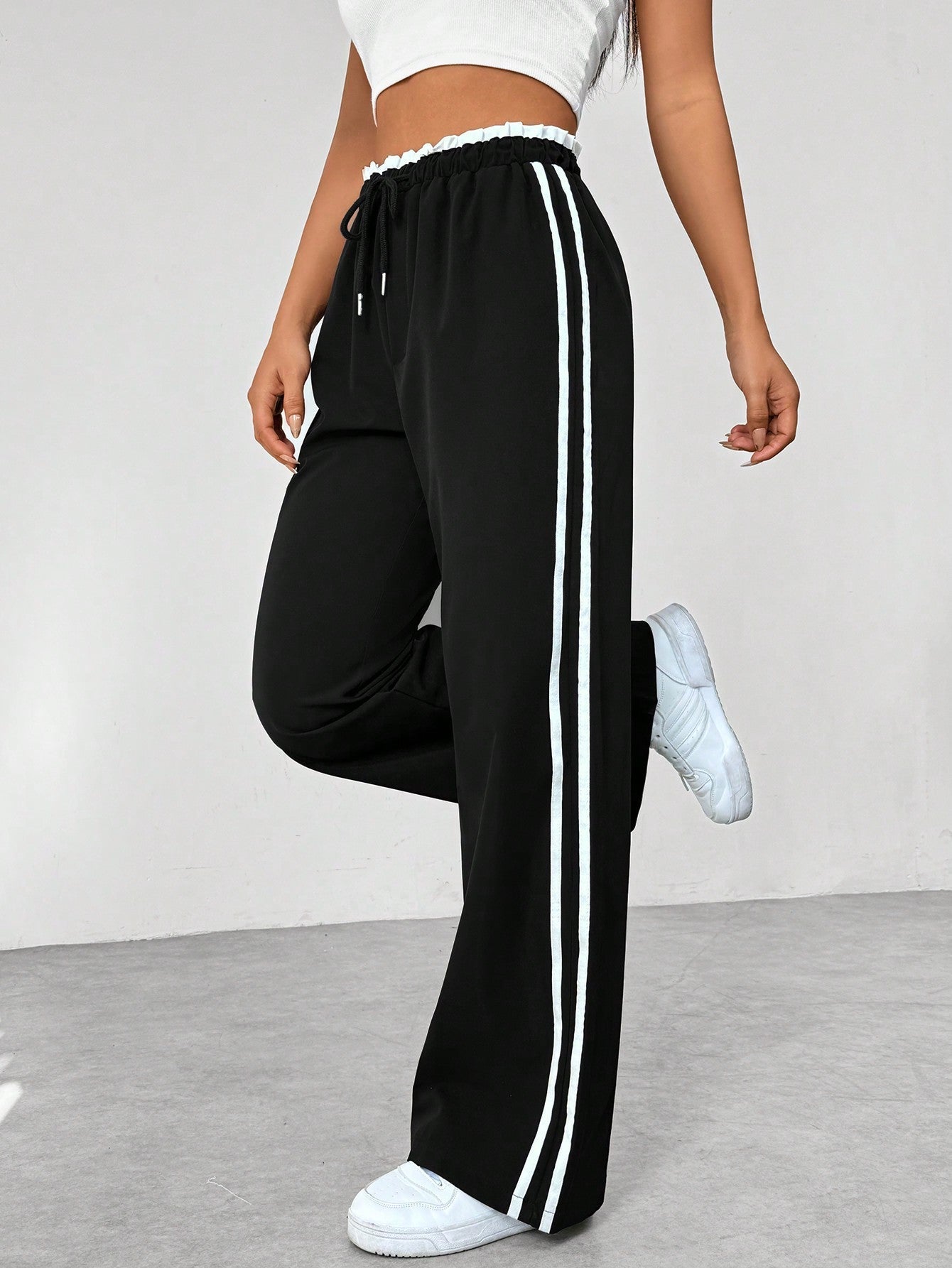 Trendy Sporty Wide-Leg Pants