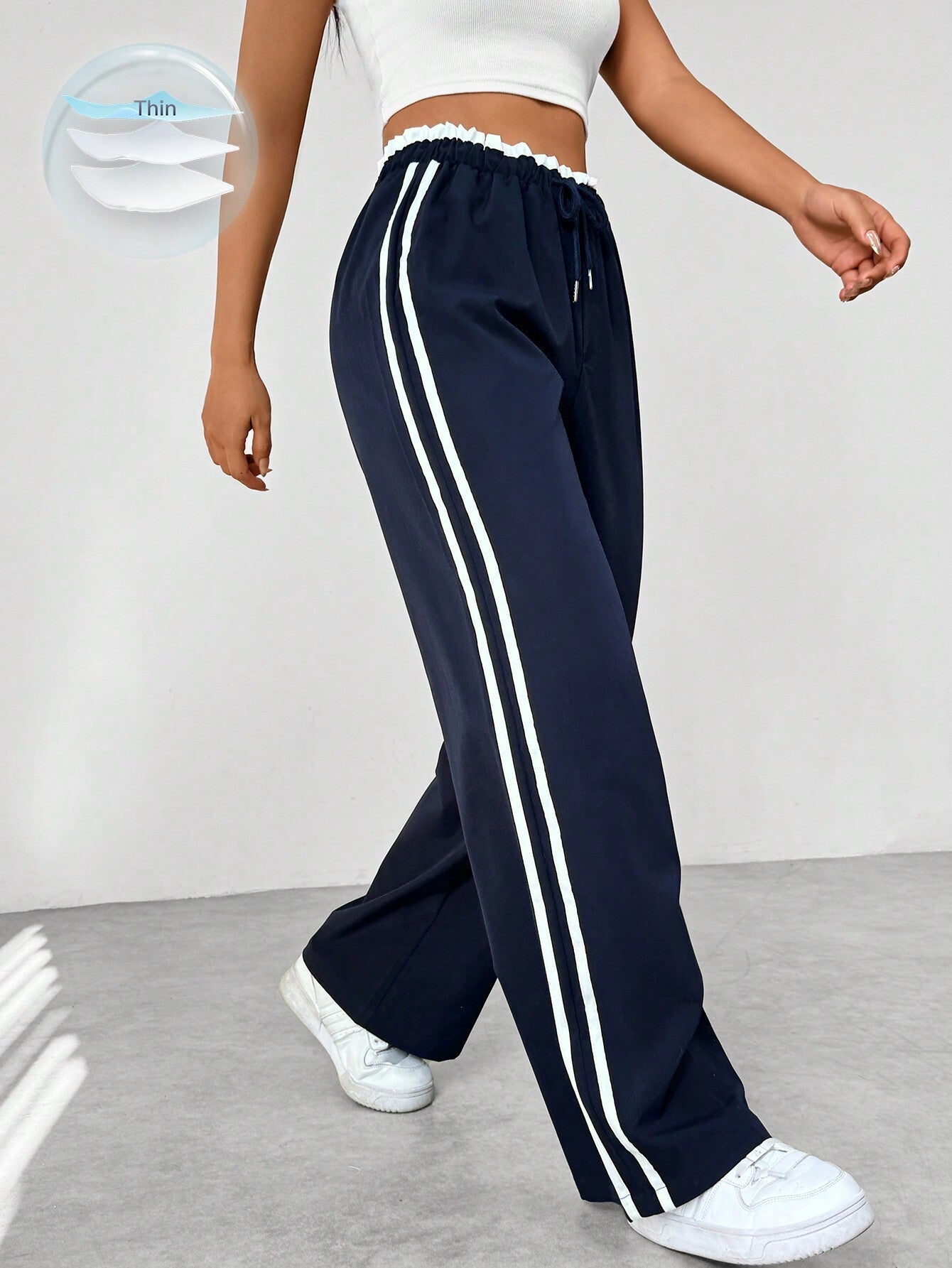Trendy Sporty Wide-Leg Pants