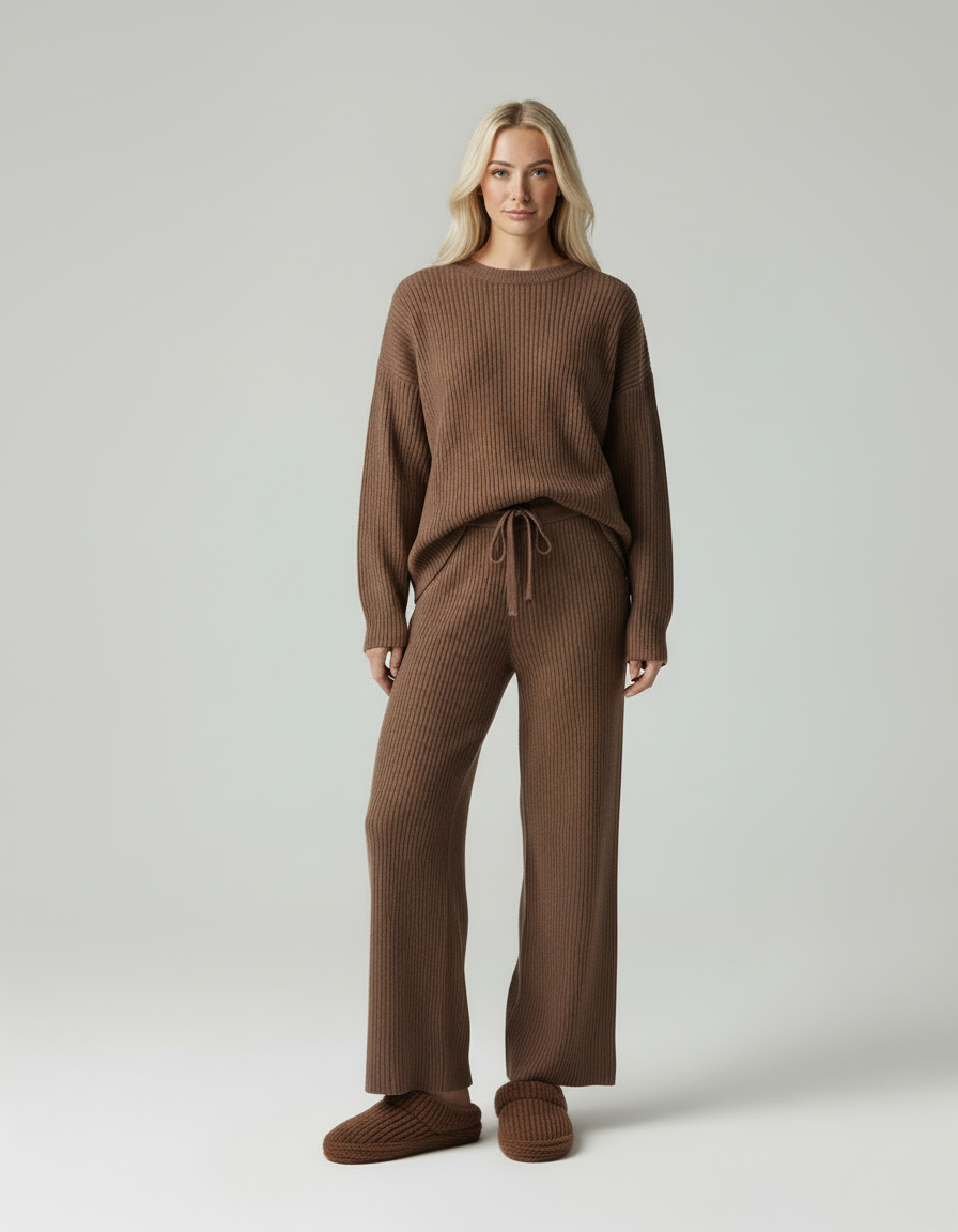 Women's Elegant Soft Ribbed Lougewear Set