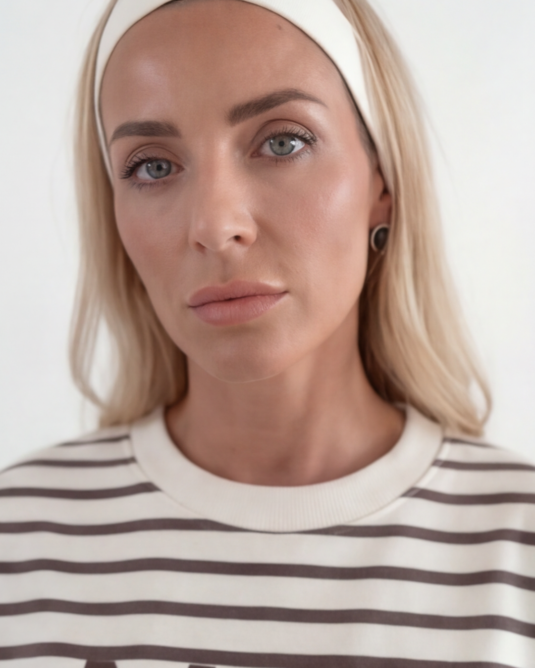 Women’s Striped Cotton Loungewear Set – Loose Fit Round Neck Top and Shorts