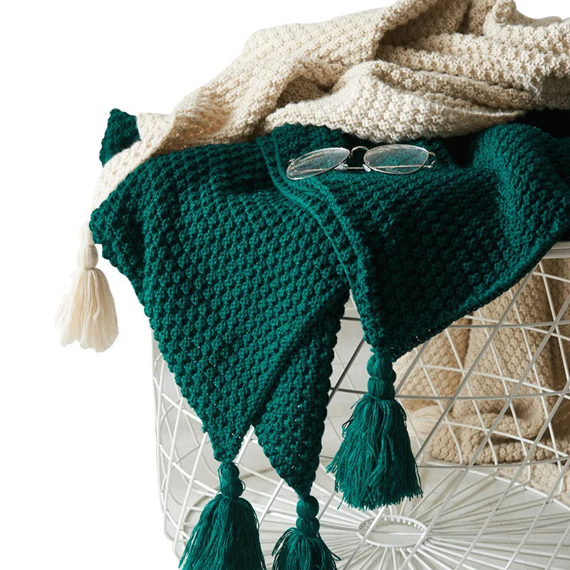 Cozy Knitted Wool Throw Blanket – Soft Warm Home Decor