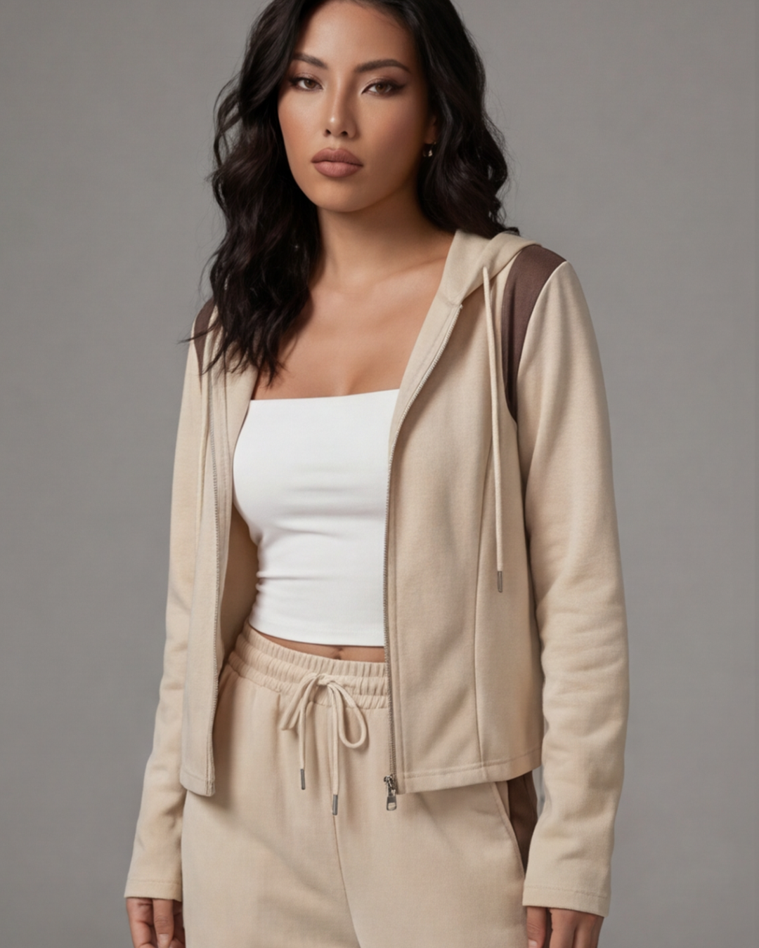 Women’s Casual Hooded Cardigan Set – Top and Pants Fashionable Loungewear