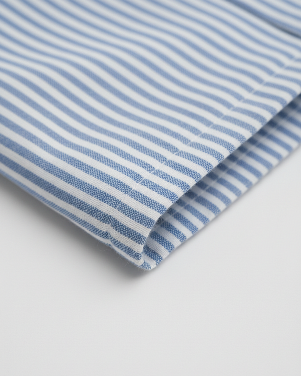 Women’s Blue and White Striped Pajama Set – Short Sleeve Button-Up Shirt and Long Pants