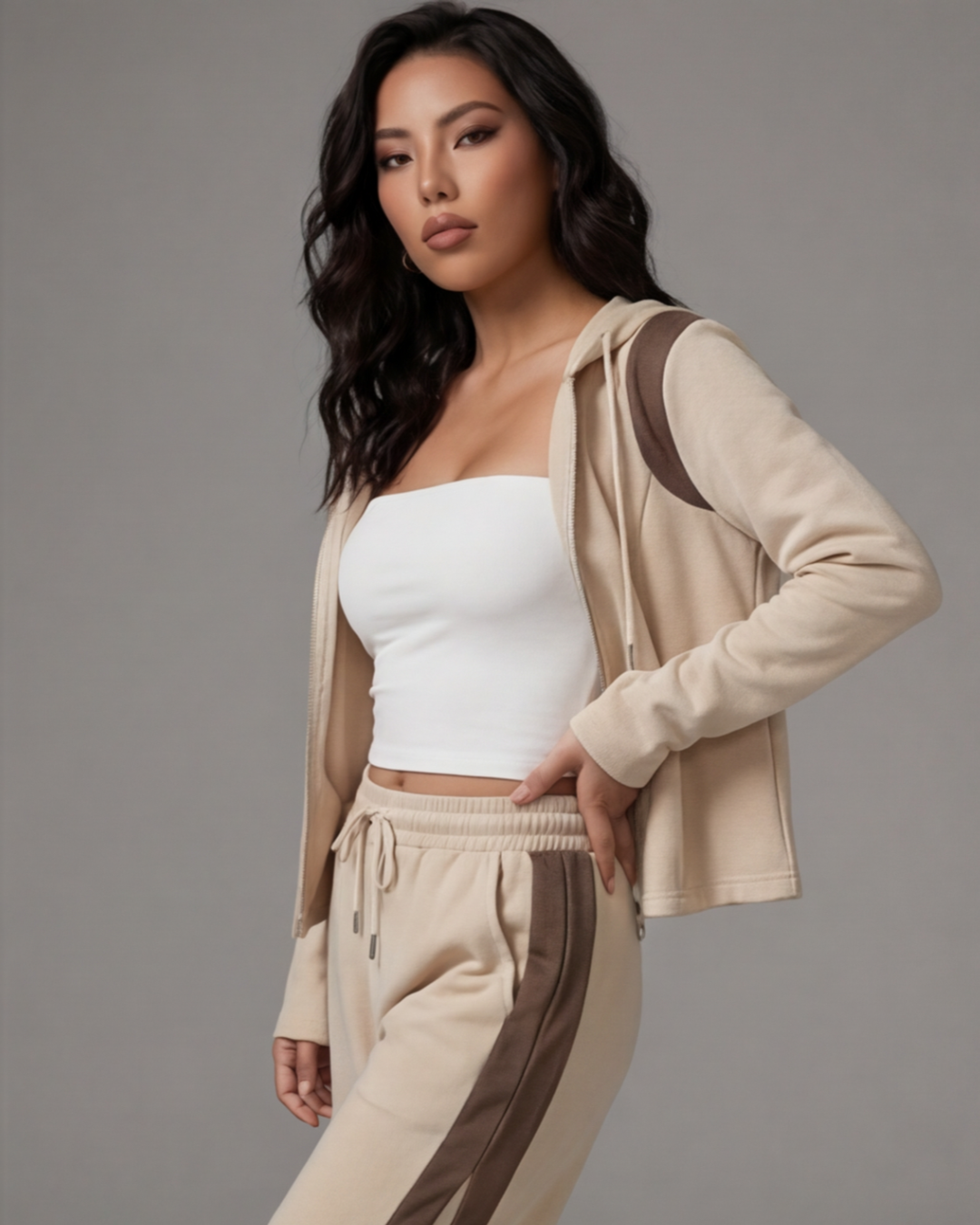 Women’s Casual Hooded Cardigan Set – Top and Pants Fashionable Loungewear