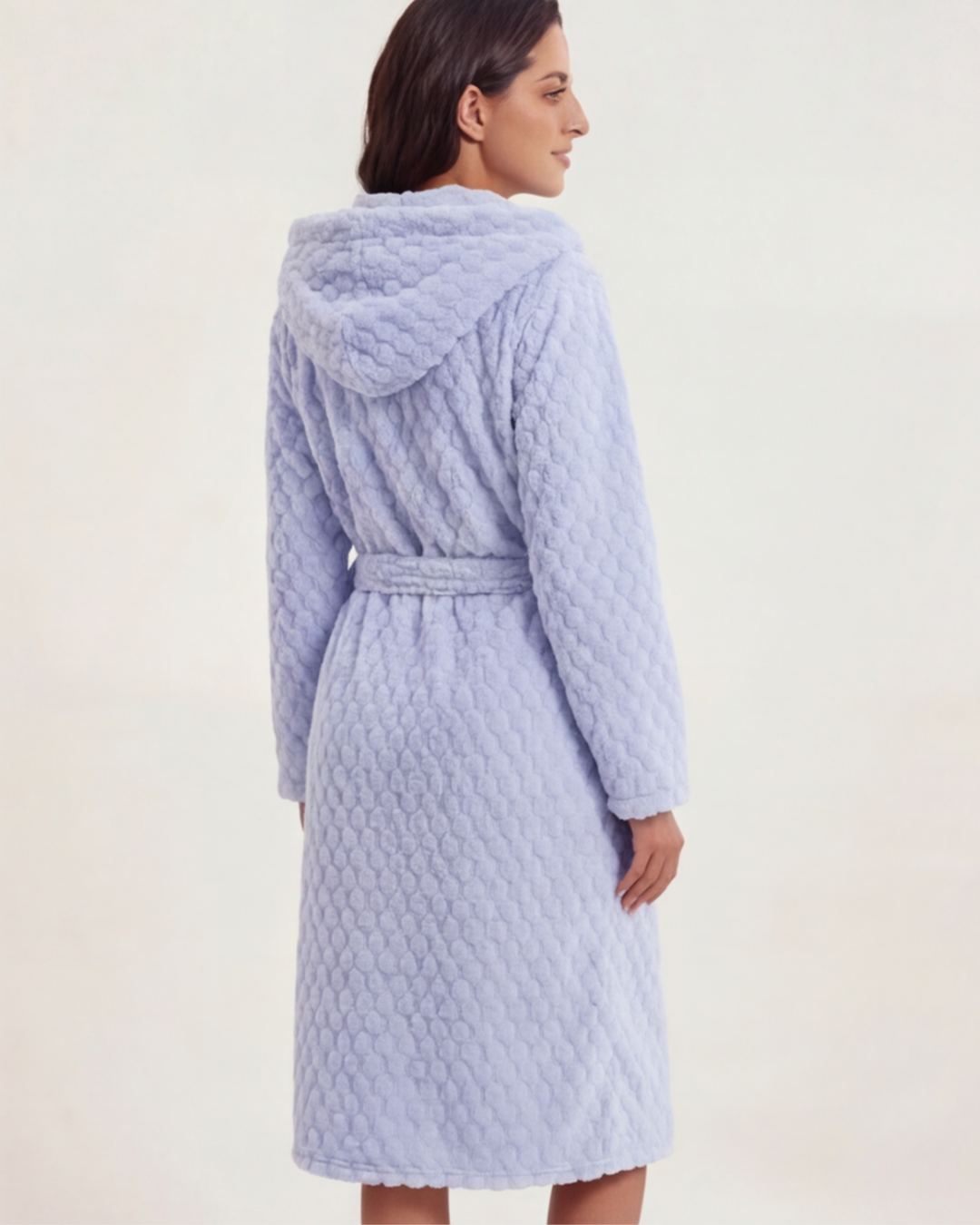 Women’s Hooded Plush Bathrobe – Coral Velvet Fast-Drying Spa and Beach Robe