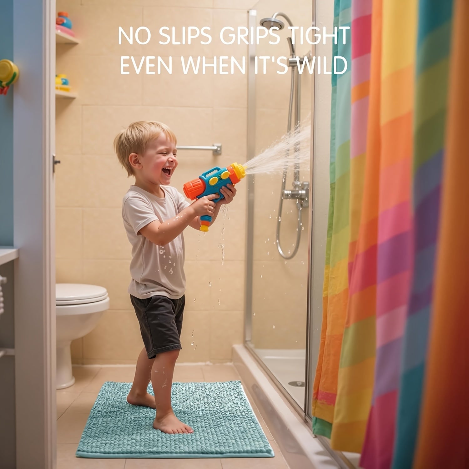 Soft Chenille Bathroom Mat – Plush Absorbent Non-Slip Quick-Dry Rug