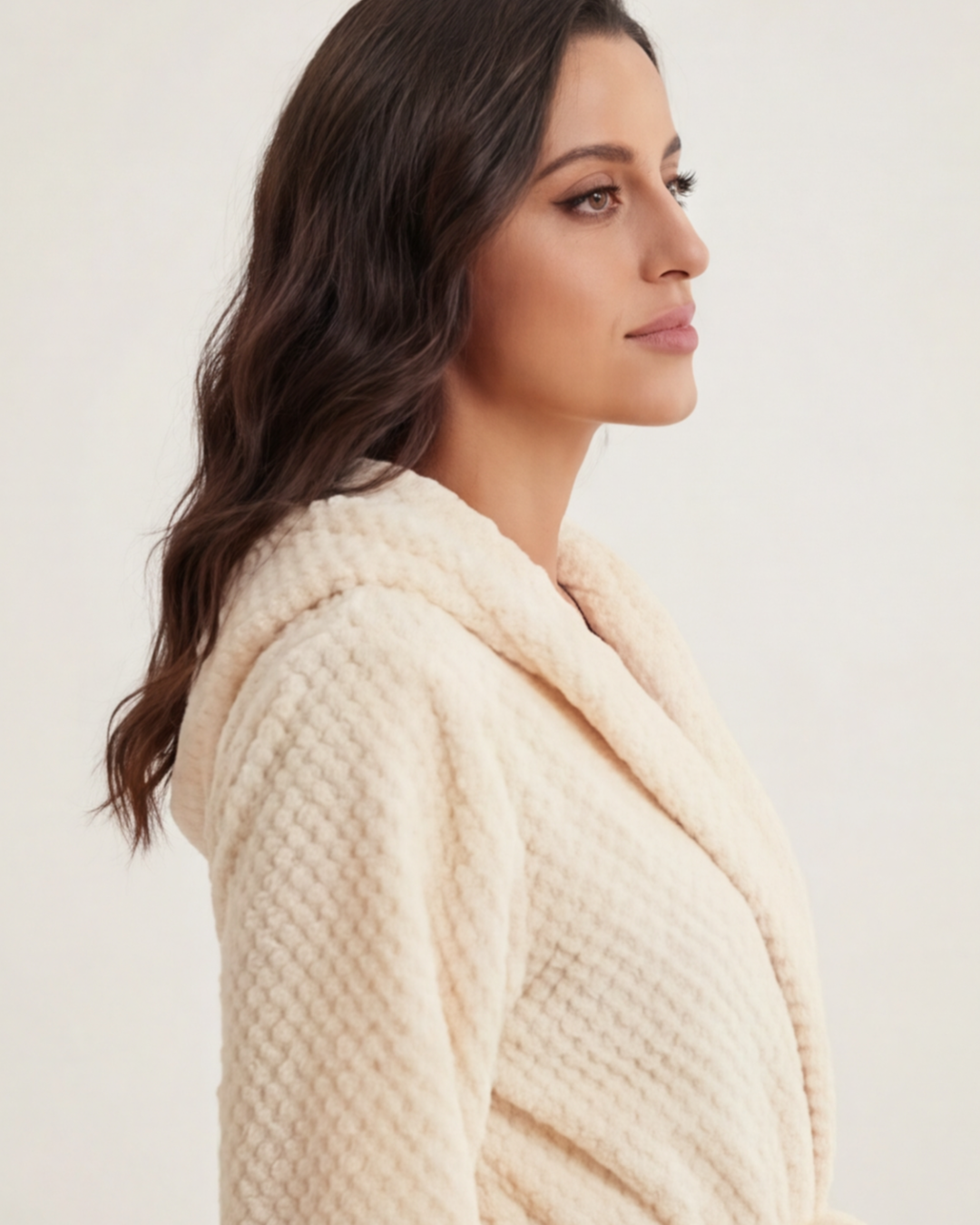 Women’s Hooded Plush Bathrobe – Coral Velvet Fast-Drying Spa and Beach Robe