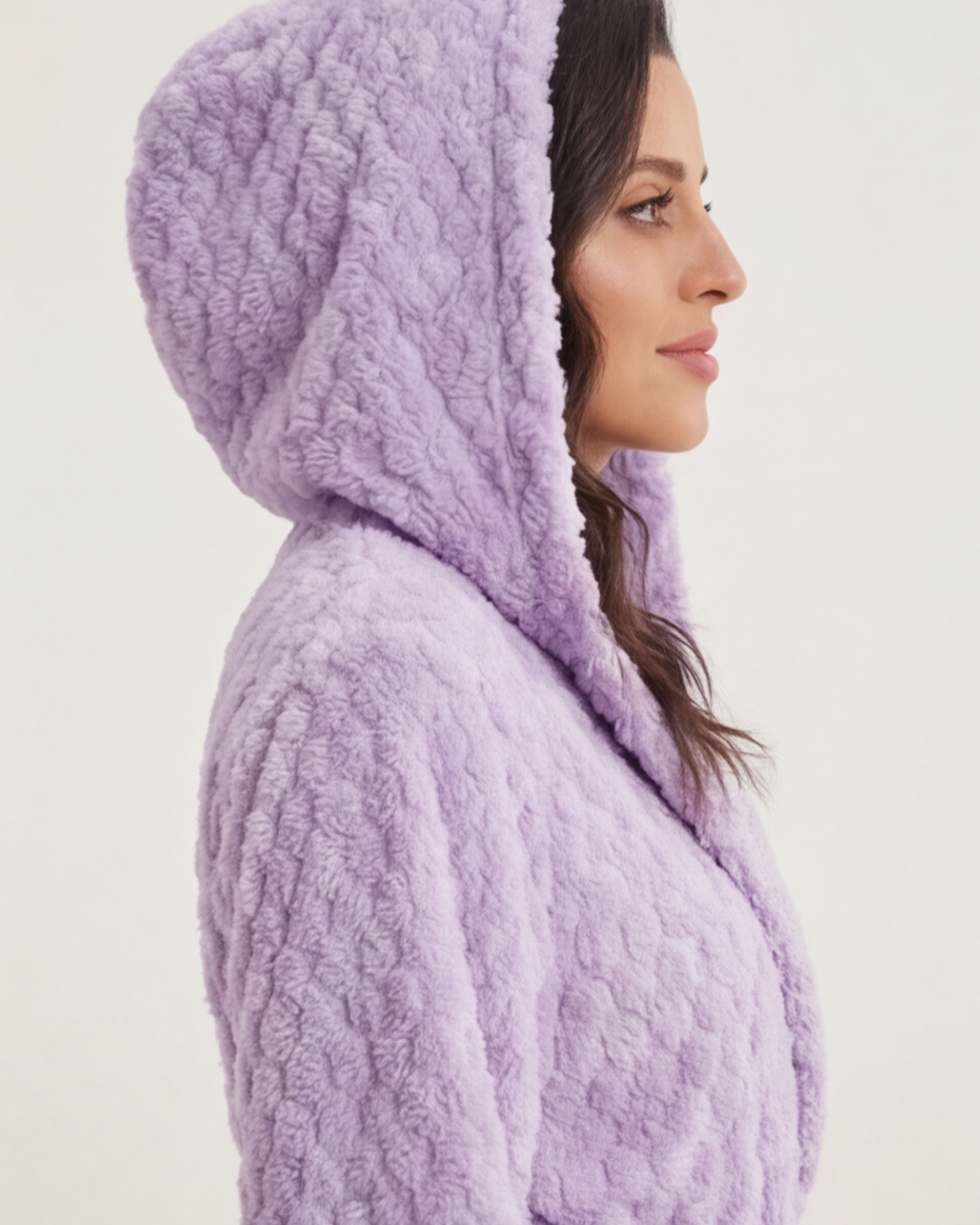 Women’s Hooded Plush Bathrobe – Coral Velvet Fast-Drying Spa and Beach Robe