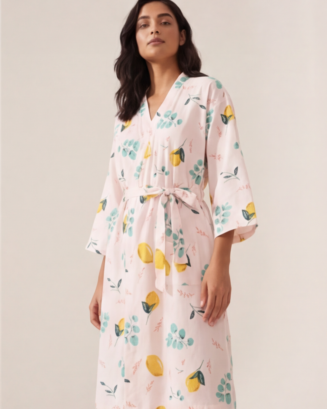 Women’s Colorful Cotton Kimono Robe – Loose Home Bathrobe
