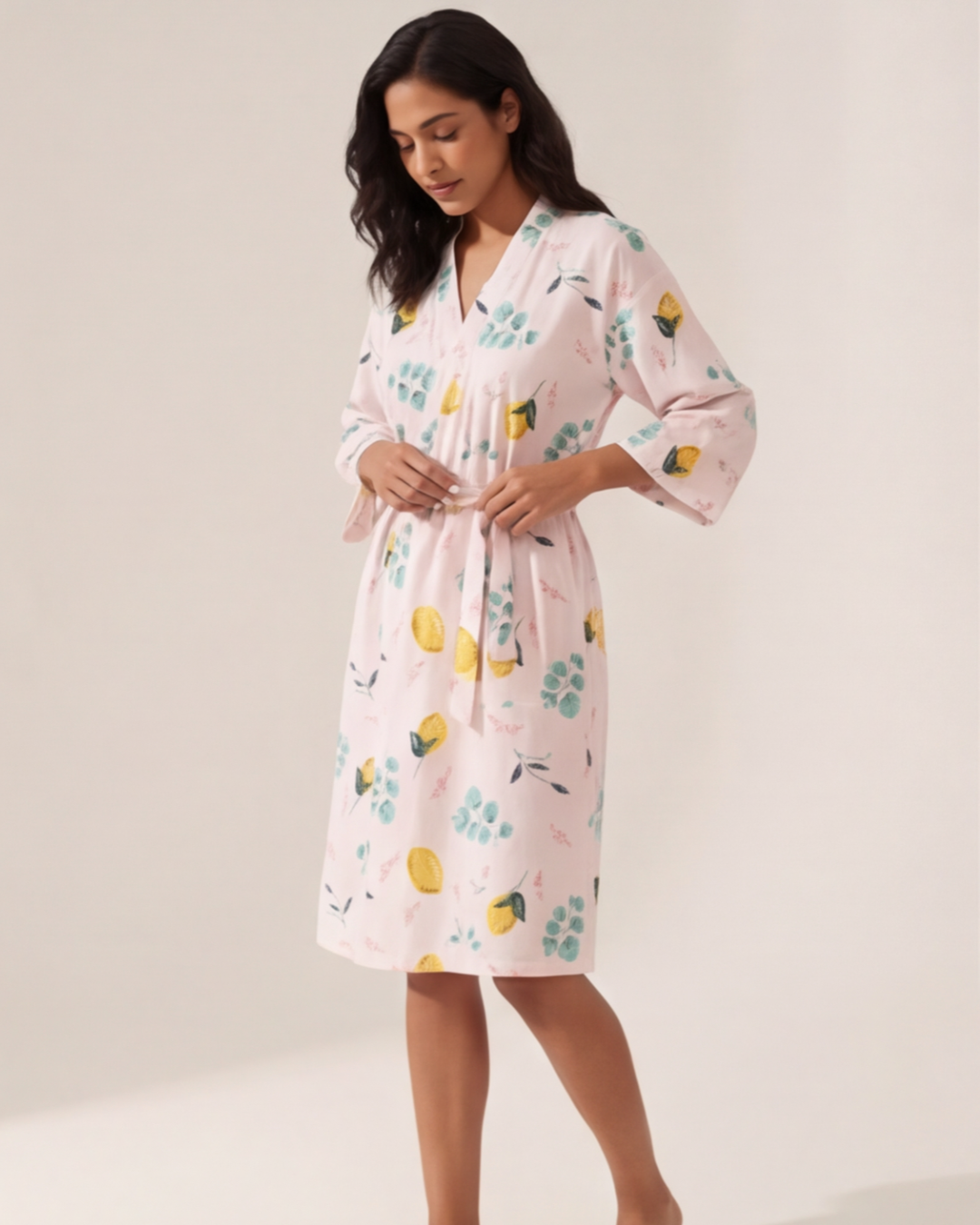 Women’s Colorful Cotton Kimono Robe – Loose Home Bathrobe