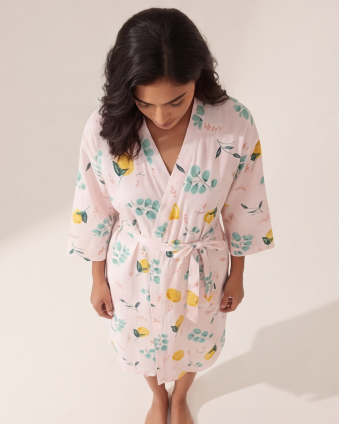 Women’s Colorful Cotton Kimono Robe – Loose Home Bathrobe
