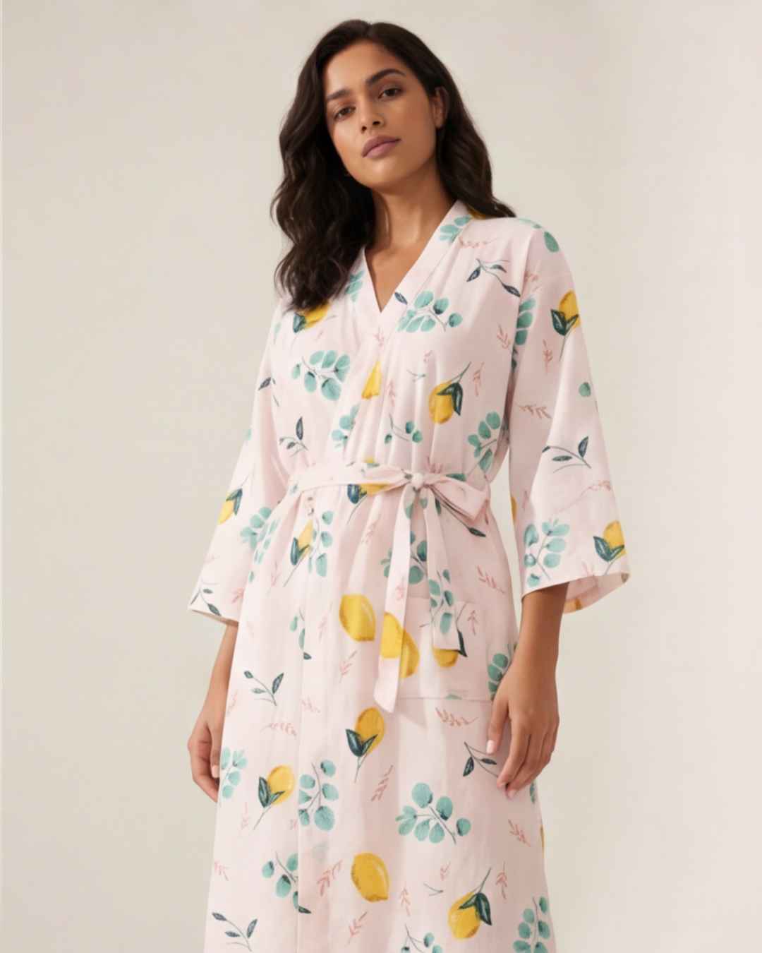 Women’s Colorful Cotton Kimono Robe – Loose Home Bathrobe