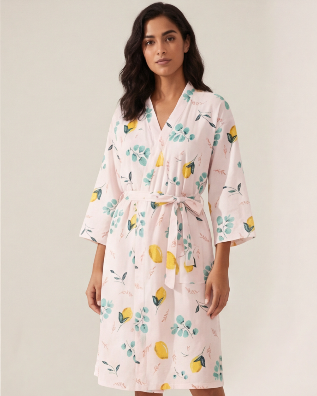 Women’s Colorful Cotton Kimono Robe – Loose Home Bathrobe