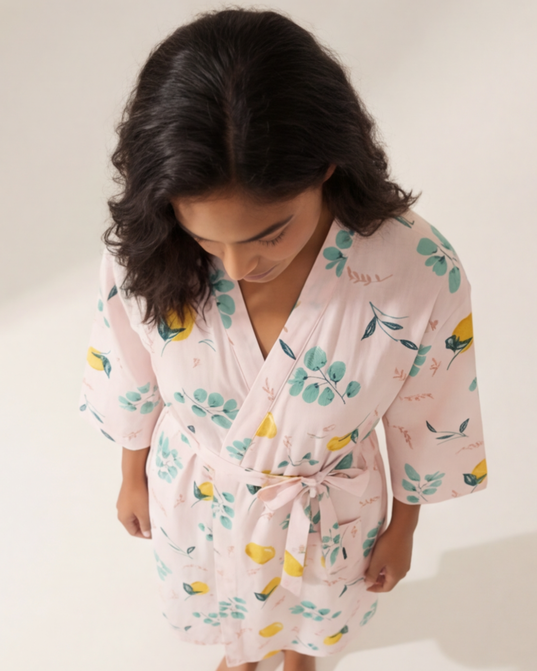 Women’s Colorful Cotton Kimono Robe – Loose Home Bathrobe