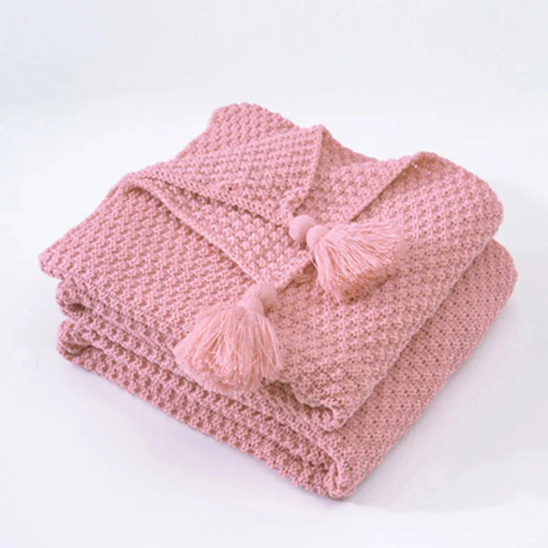 Cozy Knitted Wool Throw Blanket – Soft Warm Home Decor
