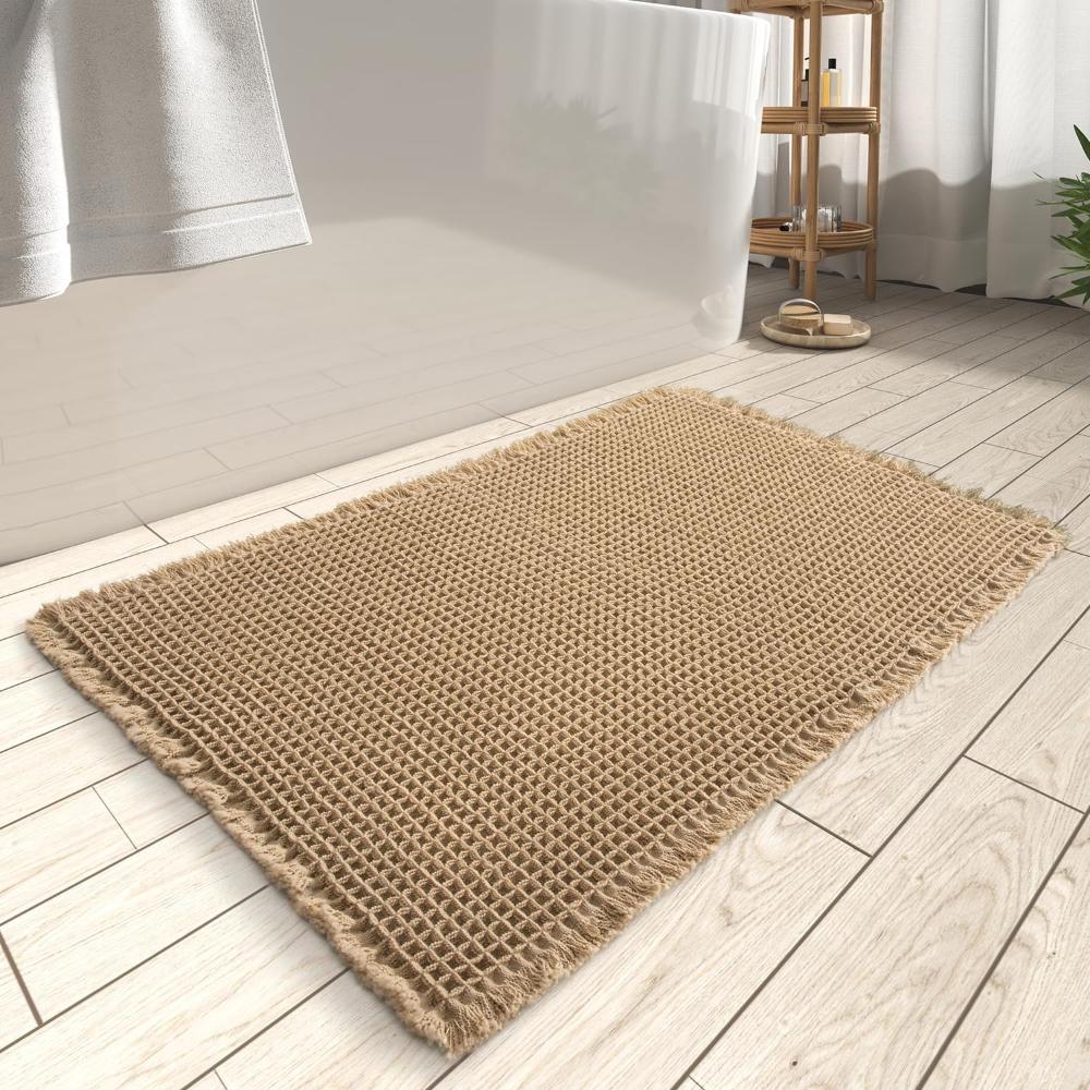 Waffle-textured Bath Mat with Ultimate Comfort & Absorption