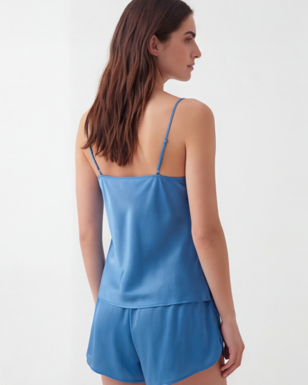 Women’s Silk Cami and Shorts Pajama Set – Lightweight Comfort Sleepwear