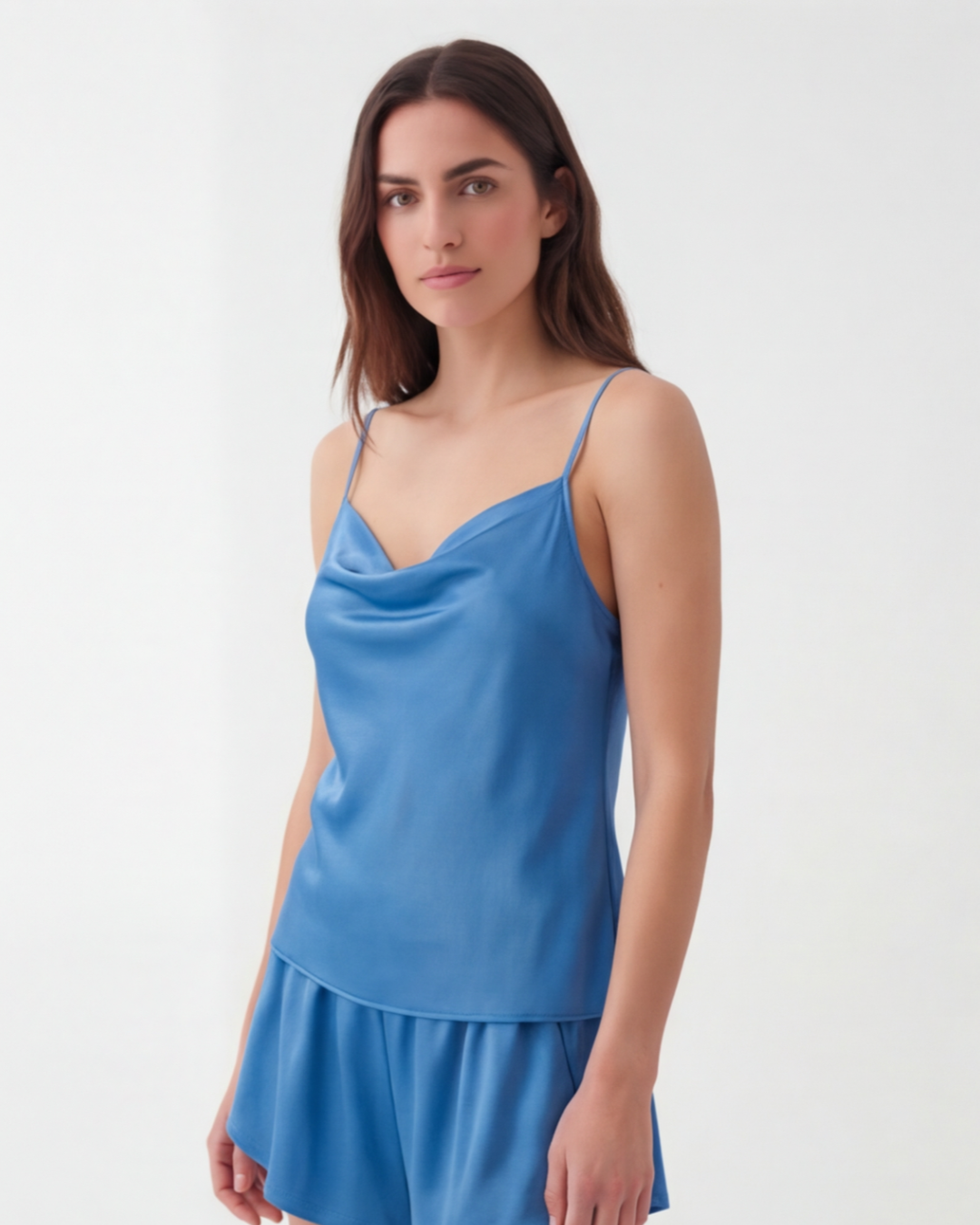 Women’s Silk Cami and Shorts Pajama Set – Lightweight Comfort Sleepwear