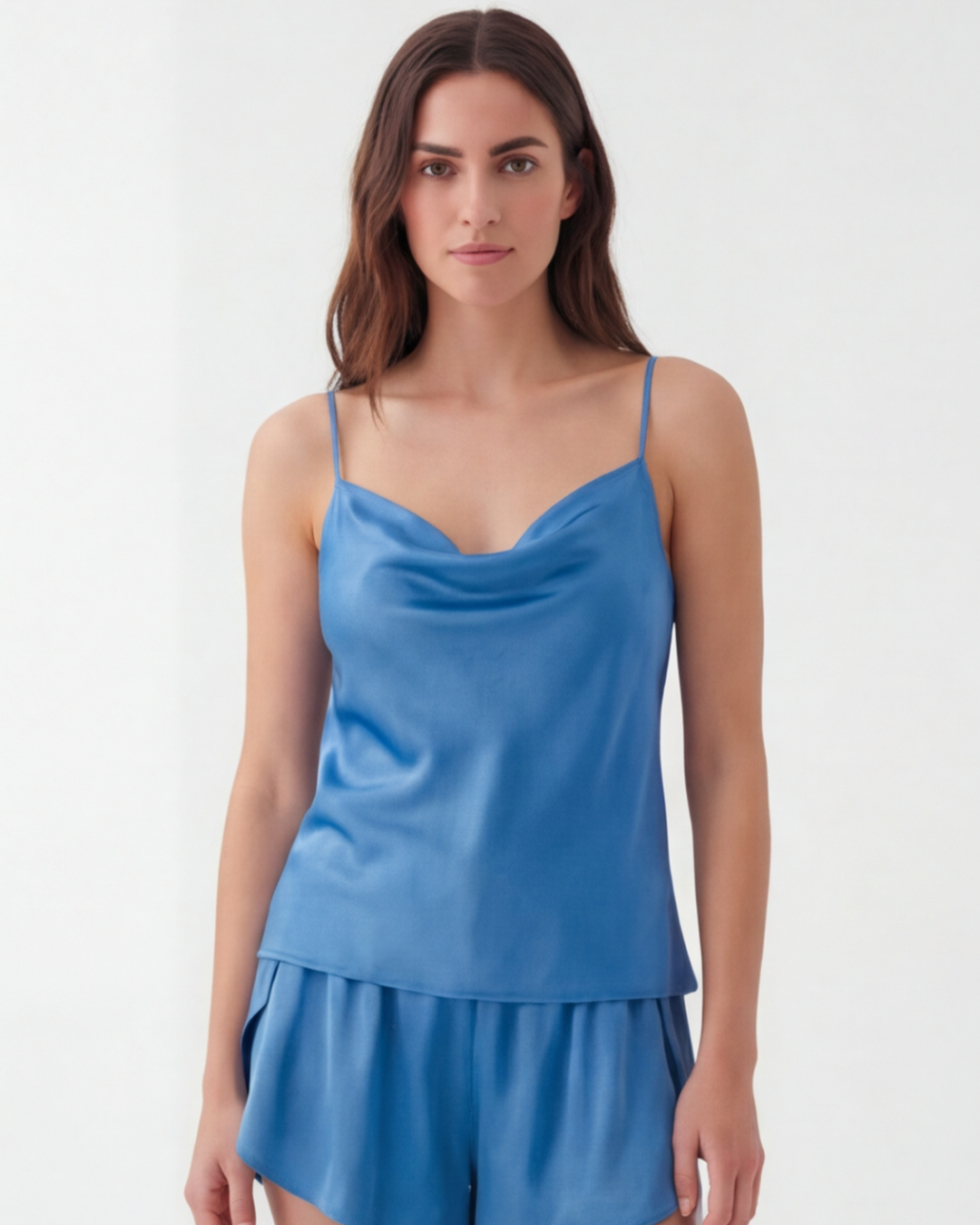 Women’s Silk Cami and Shorts Pajama Set – Lightweight Comfort Sleepwear