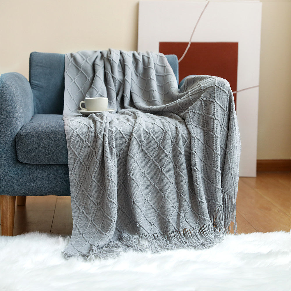 Nordic Cotton Sofa Throw Blanket – Soft Decorative Couch and Office Cover