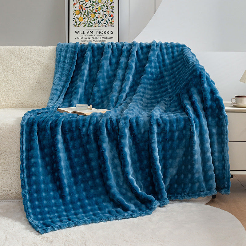 Premium Bubble Flannel Blanket – Ultra-Soft Air Conditioner & Sofa Throw