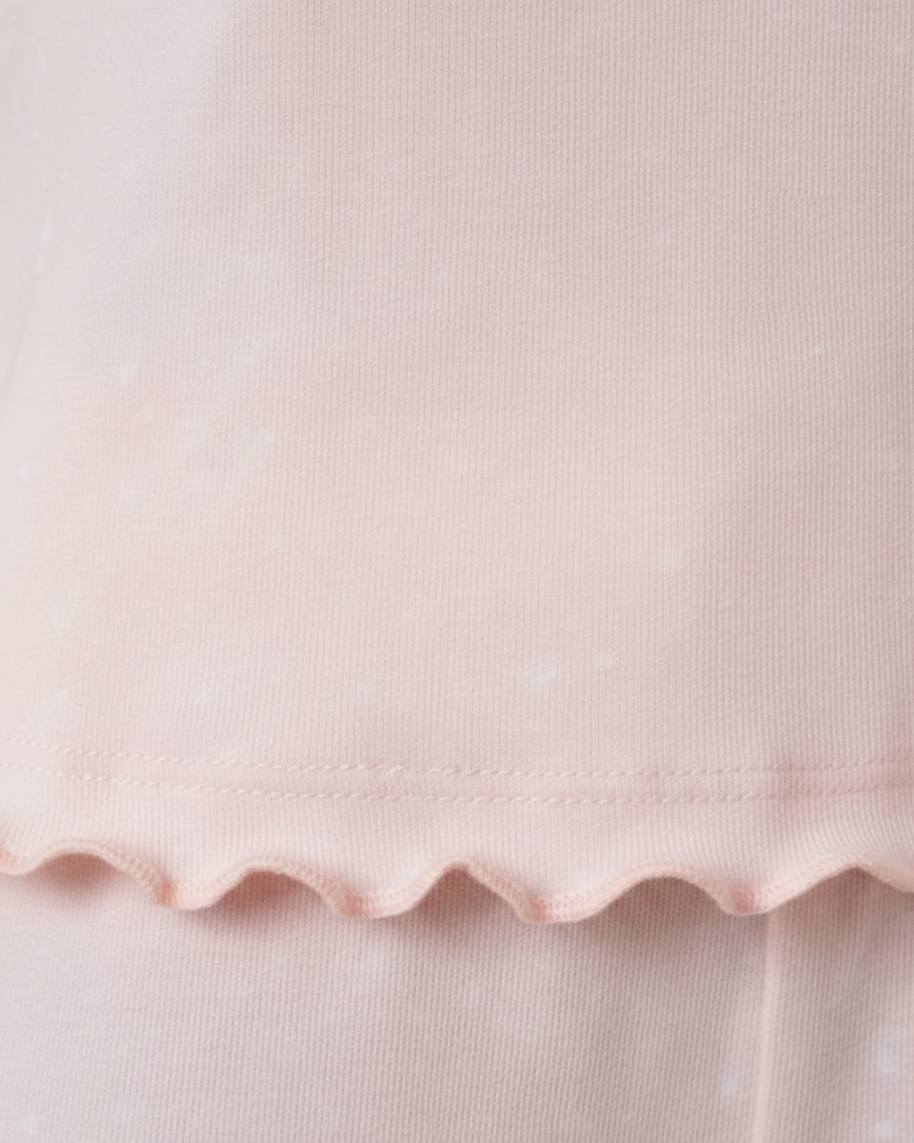 Blush Pink Short Pajama Set – Soft Tee & Drawstring Shorts with Lettuce Trim