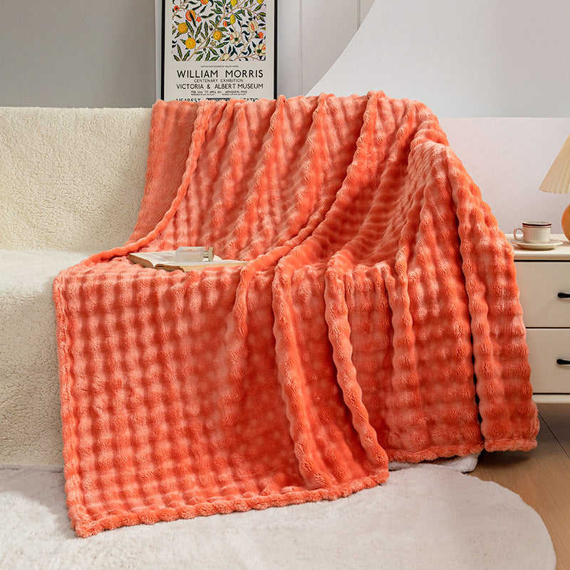 Premium Bubble Flannel Blanket – Ultra-Soft Air Conditioner & Sofa Throw