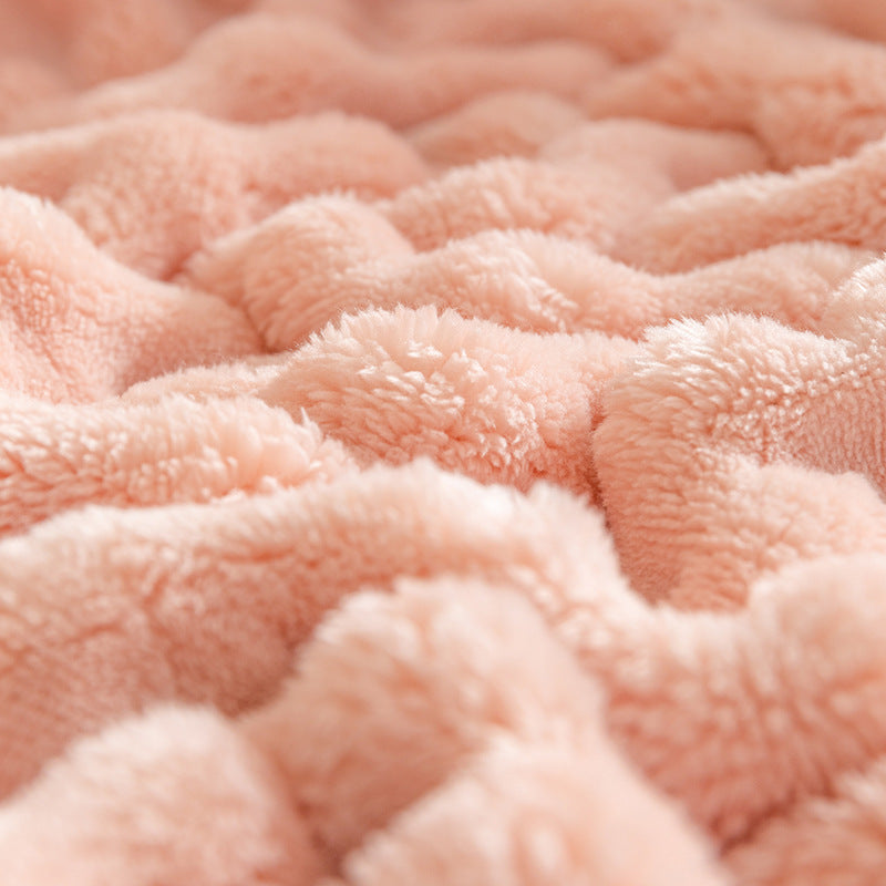 Premium Bubble Flannel Blanket – Ultra-Soft Air Conditioner & Sofa Throw