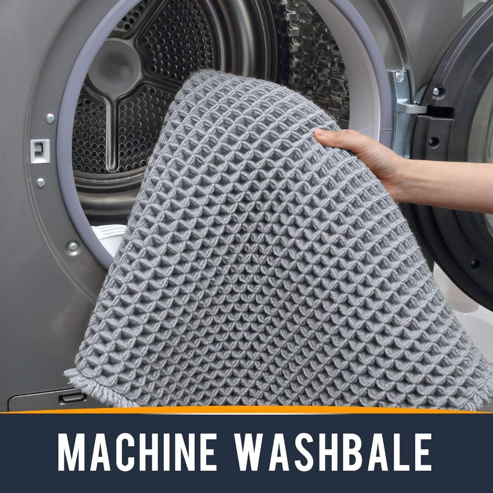 Waffle-textured Bath Mat with Ultimate Comfort & Absorption