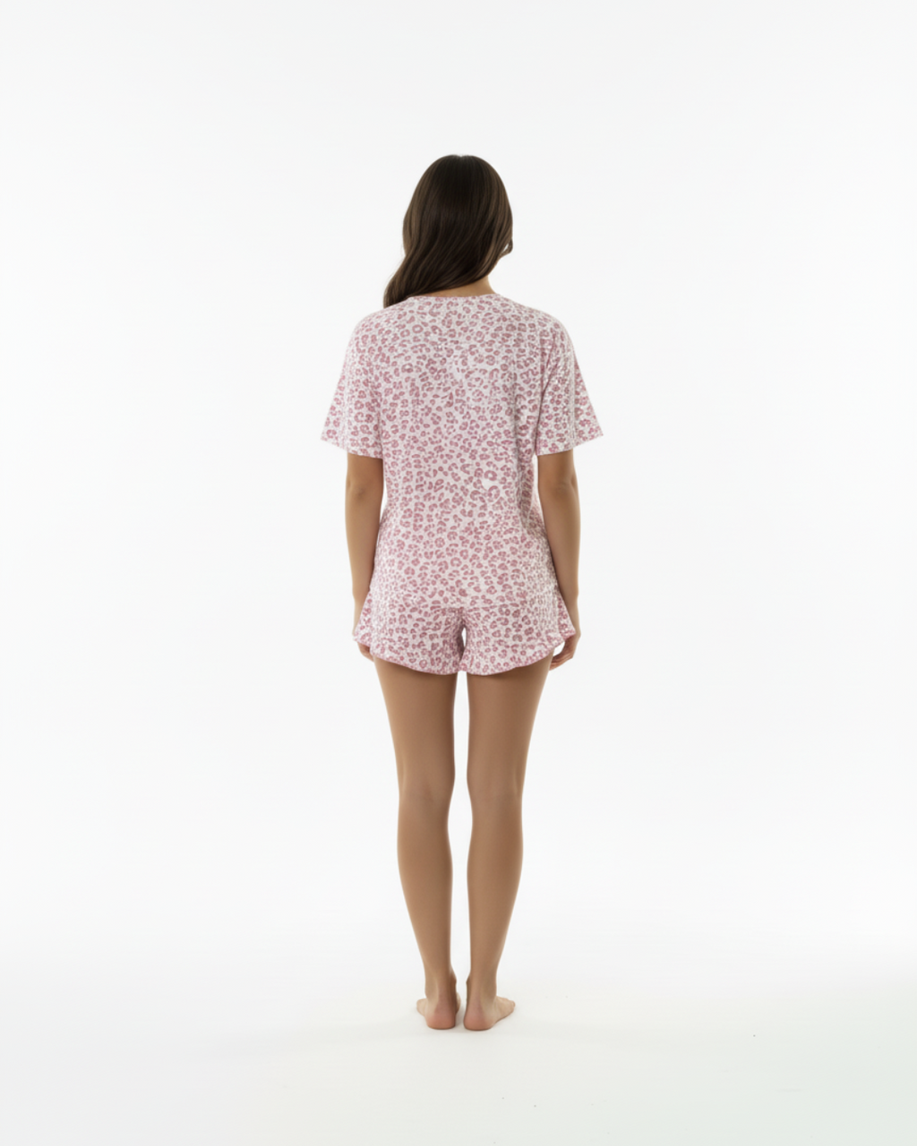 Women’s Animal Print Pajama Set – Short Sleeve Summer PJ Set with Shorts