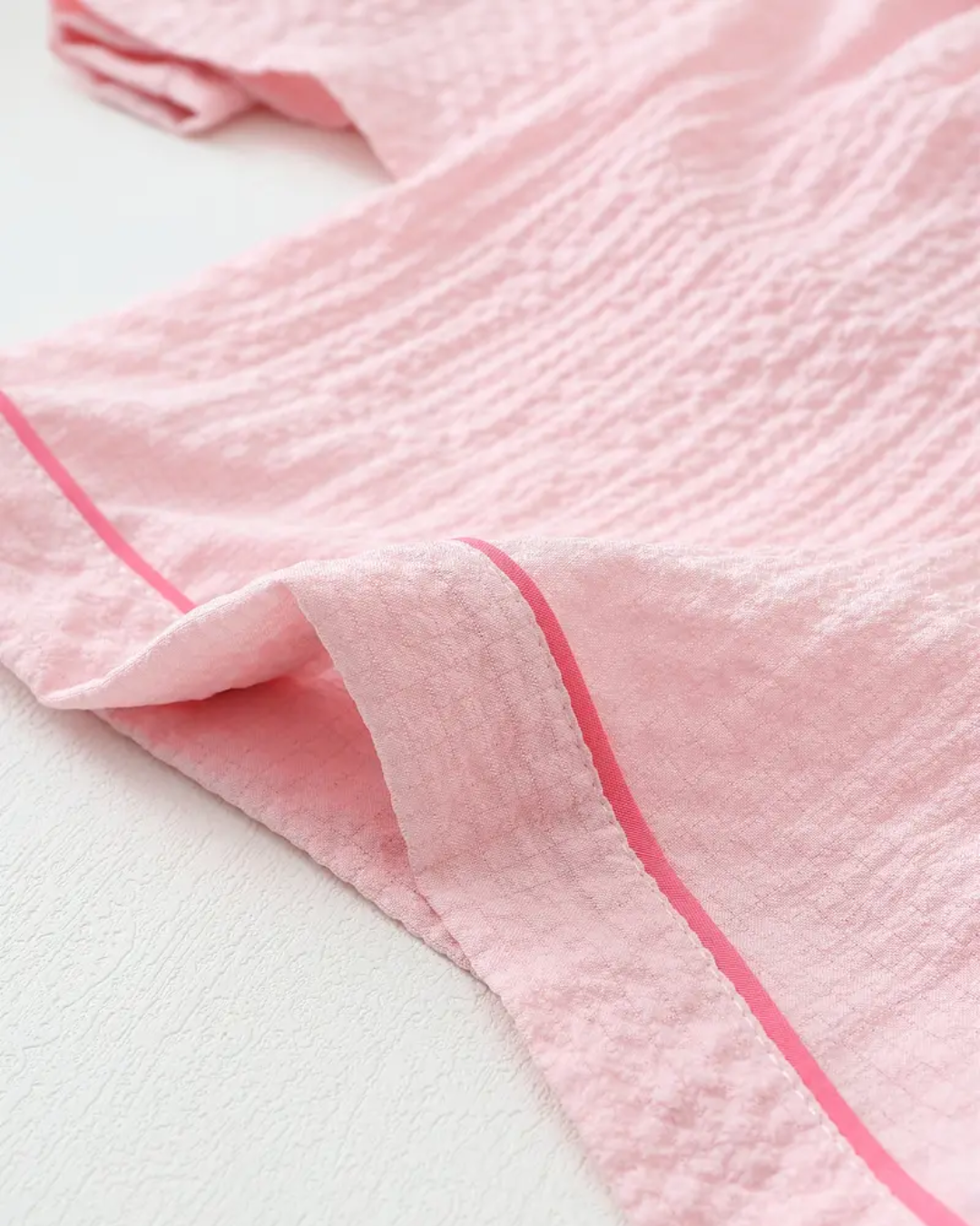 Women’s Pink Short Pajama Set – Button Down Summer PJ Set with Shorts