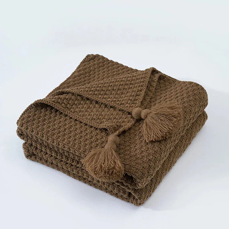 Cozy Knitted Wool Throw Blanket – Soft Warm Home Decor